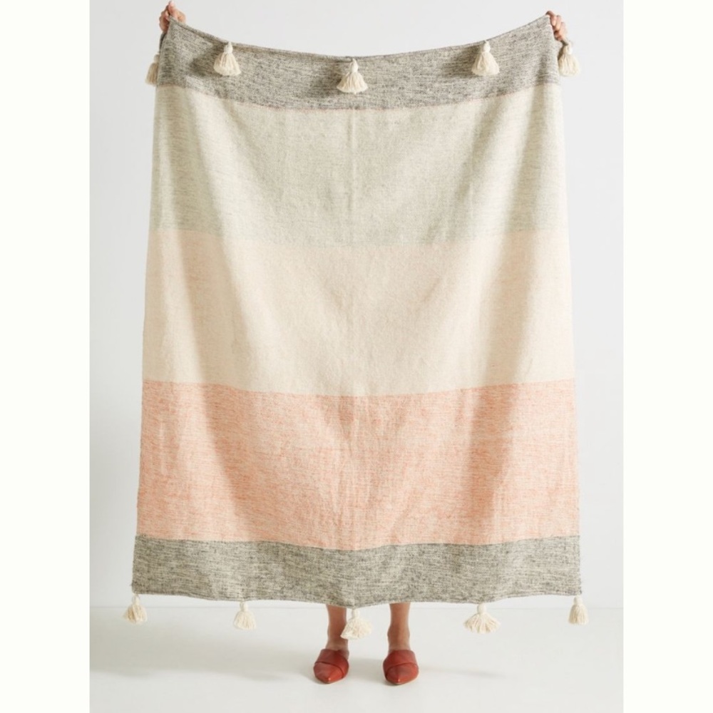 Anthropologie Woven Malibu Throw Blanket
